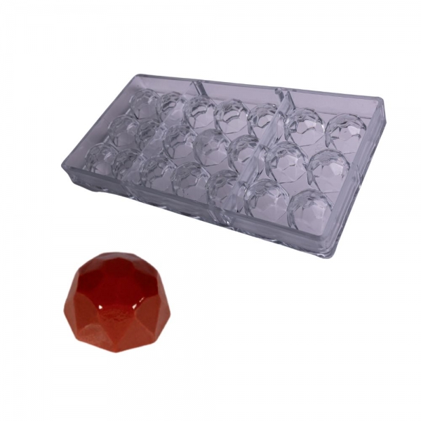 GI002 - Forma de Chocolate em Policarbonato Bombom Diamante 13g