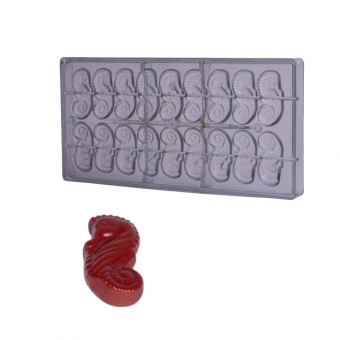 GI005 - Forma de Chocolate em Policarbonato Bombom Cavalo Marinho 12g