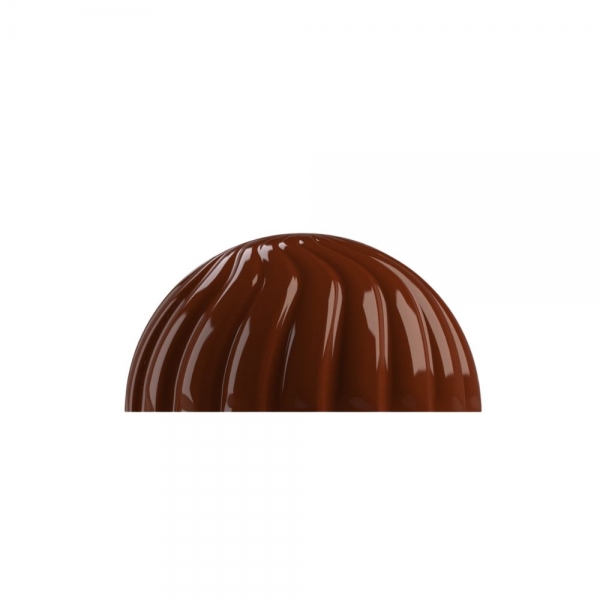 GI206 - Forma de Chocolate em Policarbonato Bombom Renata Penido Semi Esfera Decorado 10g