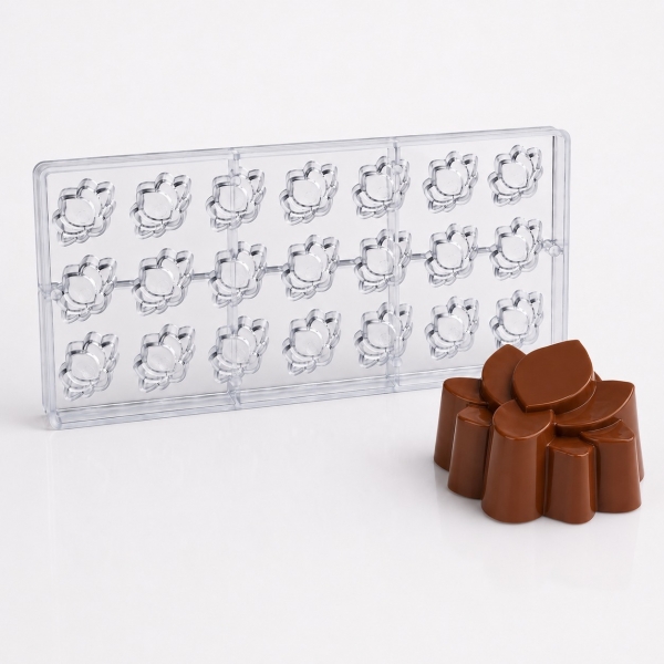 GI199 - Forma de Chocolate em Policarbonato Flor de Lótus 10g